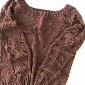 Women's Brown Cable Knit Sweater